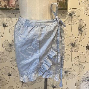 Madewell 4 Light Blue Ruffled Wrap Skirt